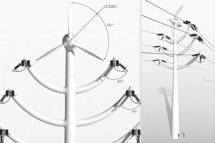 Formboten Hannover eFLUX Hochspannungsmast mit einer integrierter Windkraftanlage Bild-04
